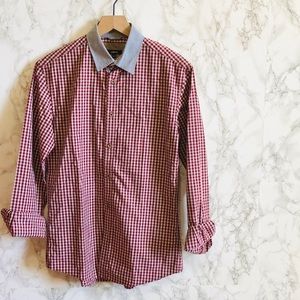 Celio* Gingham with denim collar button up